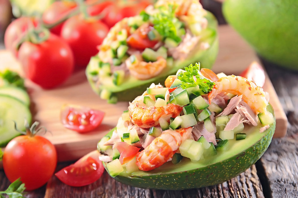 ensalada de atún y camarón