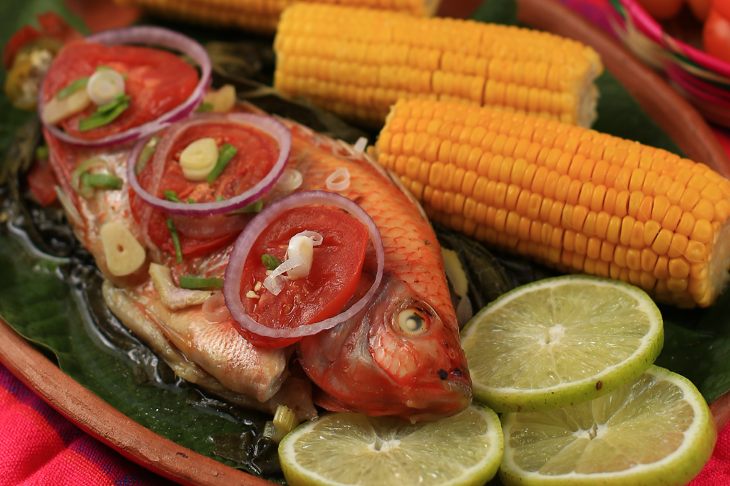 Pescado en hojas de juniapa