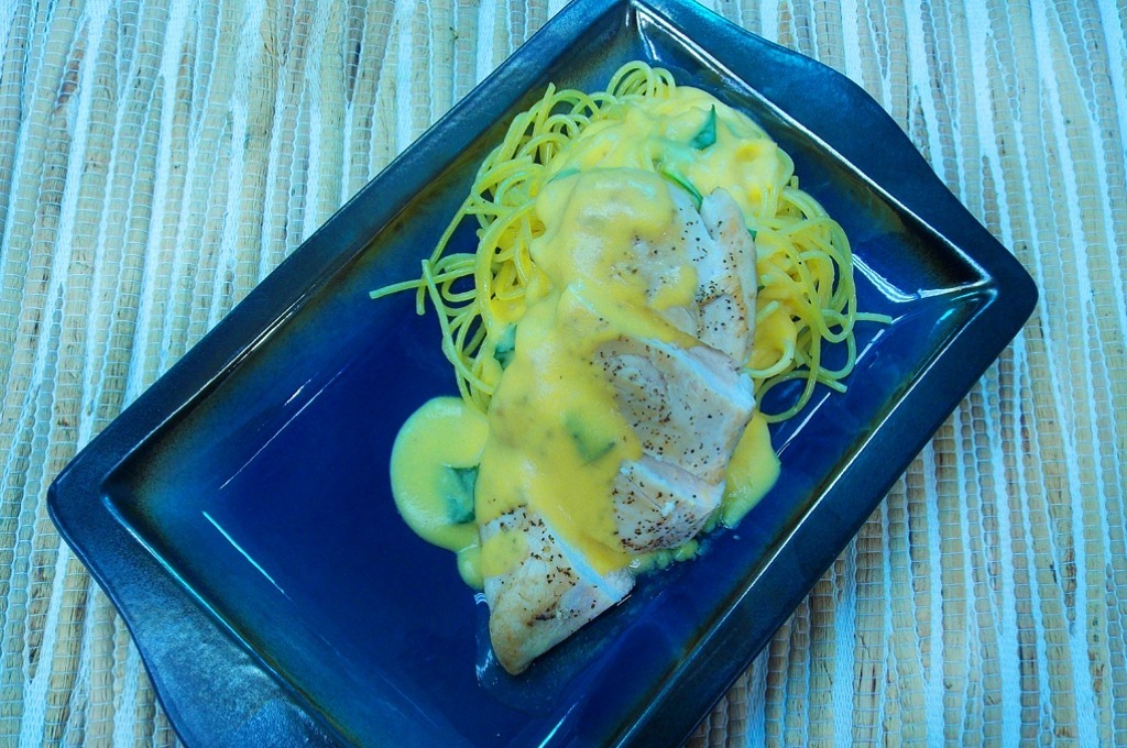 Espaguetis con pollo a la plancha y salsa de ayote (2)