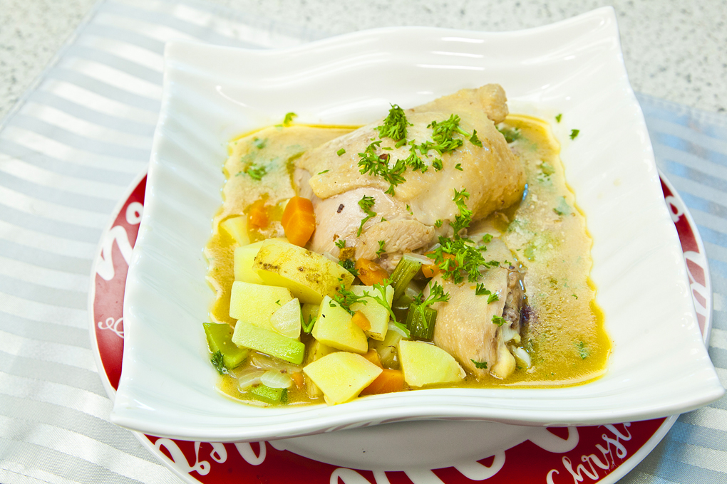 Crema de pollo y vegetales