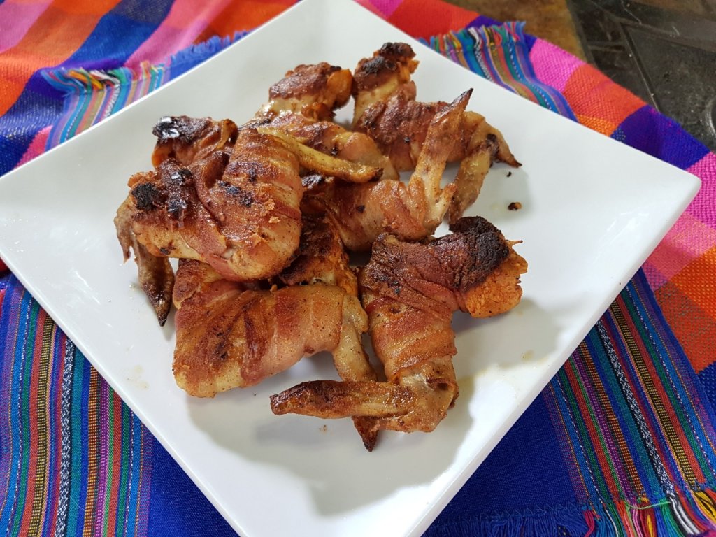 Alita con tocino al grill