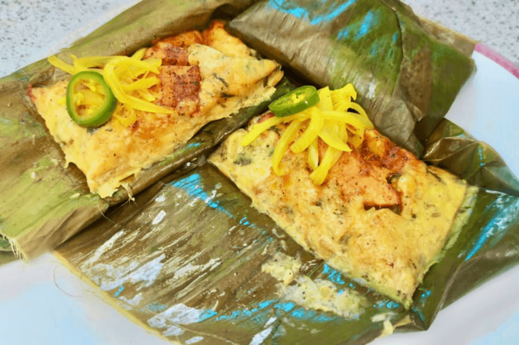 tamalitos de plátano y cerdo