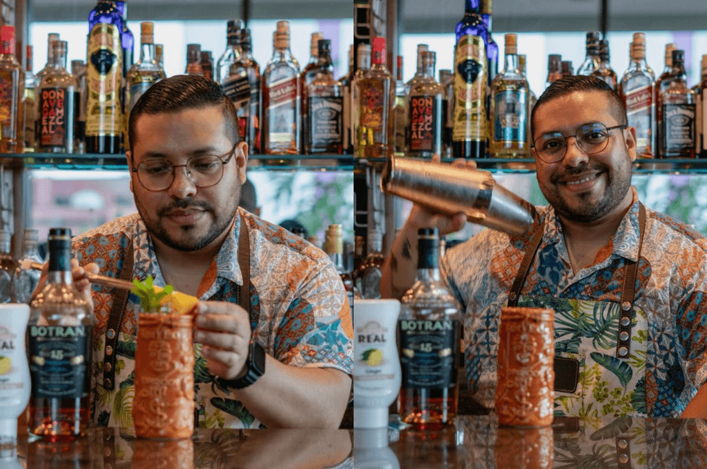 Jeffrey Castellón hondureño que con su coctelería deja en alto el nombre de Honduras.